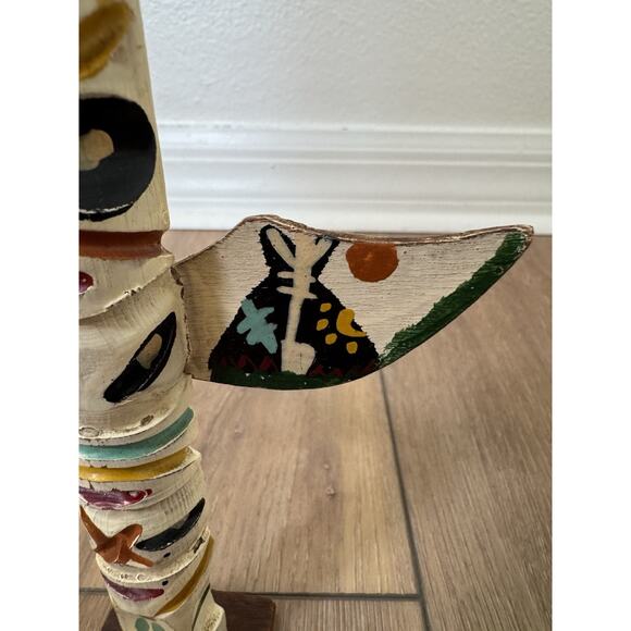 Vintage Hand Carved Pacific NW American Indian Totem Pole Souvenir MCM6” Fetish - Picture 10 of 12